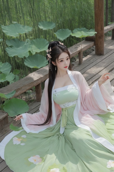  ((1girl)),solo,lying on back on bamboo mat bed in garden,paper fan,thin hanfu,foggy,(curtain),(bamboo forest),(huge breasts:1.88),(Spread your legs and expose your vagina:1.55),tiles roof,light green and white,off shoulders,chinese painting,gongbi style,water_color,(grapevineman:1.4),(huge breasts:2),(trees, artificial mountain, green lotus leaves,light pink lotus flowers),koi,wooden windows,doors,bed,stone,trandional architecture,temple,tower,wall,chinese garden,long hair,full body,bangs,(huge breasts:2.2),(masterpiece, Extremely detailed, best quality, highres:1.2),(ultra_detailed, UHD:1.2),soft smile,huyefo,1girl,see-through,(huge breasts:2.3),,pussy,bsp,daxiushan,daxiushan style,