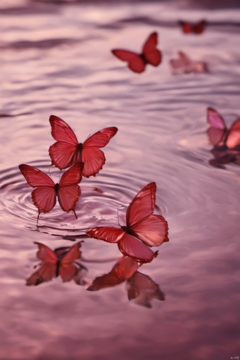X-Rose,rose,red,pink,puWater_butterfly,butterfly,water,water ripplesrpleX-Rose,rose,red,pink,purple, Silhouette_Landscape, Water_butterfly, desert_sky, weijin_hanfu, medusa