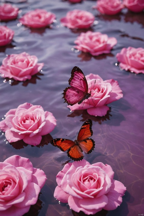 X-Rose,rose,red,pink,puWater_butterfly,butterfly,water,water ripplesrpleX-Rose,rose,red,pink,purple, Silhouette_Landscape, Water_butterfly, desert_sky, weijin_hanfu, medusa, FANTASY