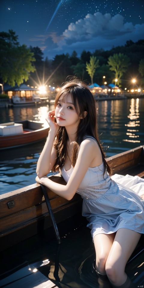  At night,,The girl was dressed in a light translucent gauze skirt, long hair fluttering, sleeveless dress, halter, lace gloves, stockings, skirt fluttering,(Big Breasts:1.33).The girl half leaned against the boat,abstract art, (New Haicheng's Painting Style:1.3), gold theme, golden butterflies, dark stars, 1girl, A field full of flowers on the other shore, The other shore flower,.A boat was floating in the middle of the water,, facing viewer,,midjourney,yorha no. 2 type b,ghostdom,,Clouds, night, fireflies, Perfect face, high detail, smile, dynamic angle,, PBR rendering+UE engine, colorful, shot, glow, backlight, film angle,, Fisheye lens lens, lens flare, detail background, highlights hair, bust lens, hands pulling hair, hands on the mouth,ghostdom,night,backlight,crystaleyes,Fractal,There are many cats around,Full body shot,The girl drew the picture of Hell with the brush in her hand,,real,8k,,flower,capricornus