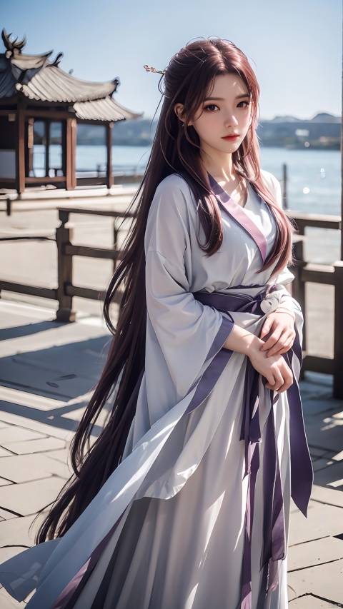 quality,masterpiece,Yunxiao_Fairy,1girl,solo,long hair,looking at viewer,jewelry, Silhouette_Landscape, Hashimoto_Kanna, hanfu, Yunxiao_xianzi