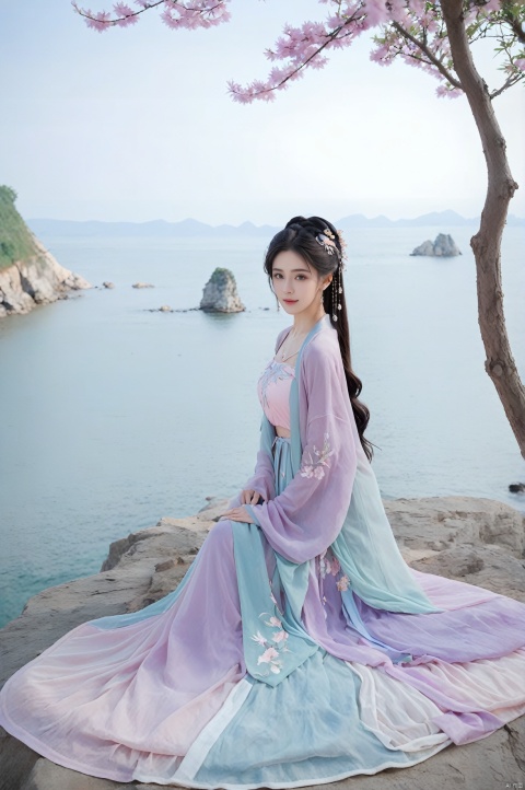  (Masterpiece:1.2), best quality, (huge and full breasts:1.99), (full breasts:1.58), necklace, Tree, Outdoor, Flower Sea, Cliff Edge, full body, daxiushan
1girl, long hair, breasts, looking at viewer, black hair, hair ornament, long sleeves, dress, indoors, wide sleeves, purple-blue-green dress, chinese clothes, table, realistic, hanfu, daxiushan,daxiushan style, monkren, FilmGirl