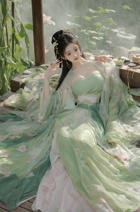  ((1girl)),solo,lying on back on bamboo mat bed in garden,paper fan,thin hanfu,foggy,(curtain),(bamboo forest),(huge breasts:2),(Spread your legs and expose your vagina:1.55),tiles roof,light green and white,off shoulders,chinese painting,gongbi style,water_color,(grapevineman:1.4),(huge breasts:2.5),(trees, artificial mountain, green lotus leaves,light pink lotus flowers),koi,wooden windows,doors,bed,stone,trandional architecture,temple,tower,wall,chinese garden,long hair,full body,bangs,(huge breasts:2.2),(masterpiece, Extremely detailed, best quality, highres:1.2),(ultra_detailed, UHD:1.2),soft smile,nsfw,huyefo,1girl,see-through,(huge breasts:2.3),,pussy,bsp,daxiushan,daxiushan style, , ,