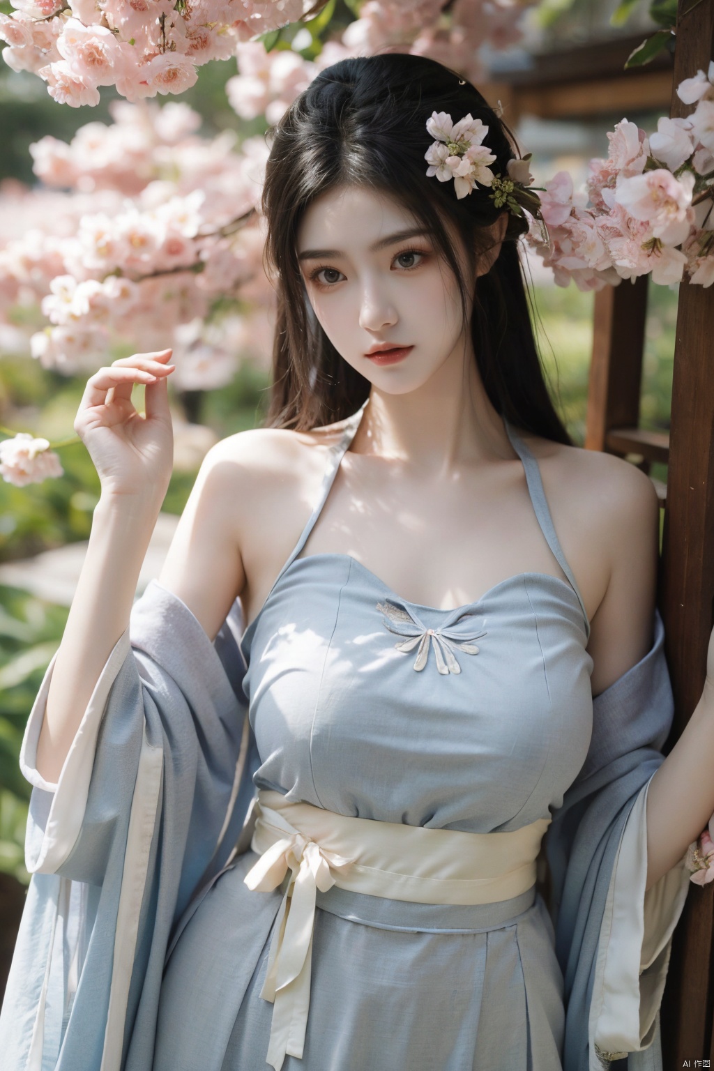  arien_hanfu,1girl,(spring,flowers:1.2),looking_at_viewer,,(big breasts:1.29)