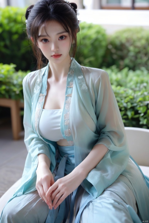 Surrealist beauty photo, hanfu,Xtianxiwei,(big_breasts:1.23), Yunxiao_Fairy,1girl,moyou