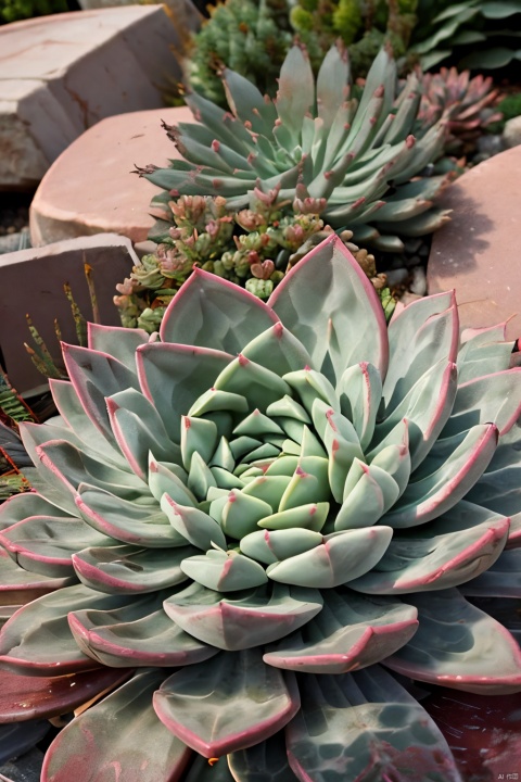 Succulent_Plants,succulent plants,pink theme,close-up, macro shot, outdoor