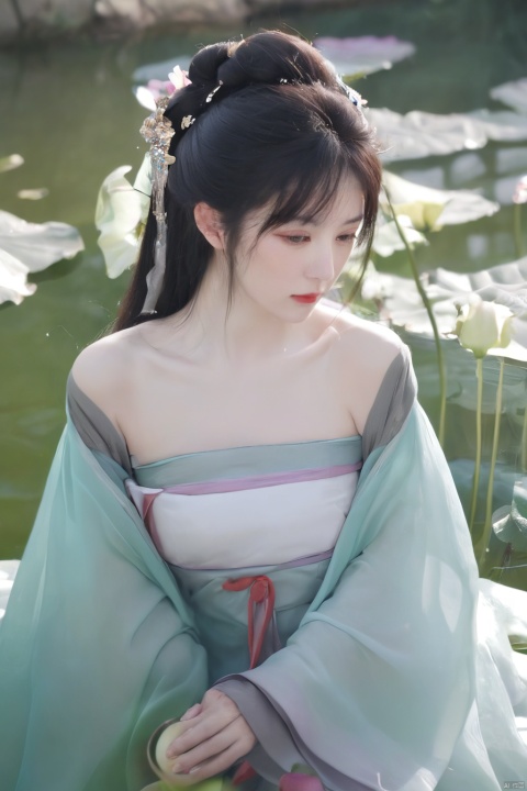 Surrealist beauty photo, hanfu,Xtianxiwei,(big_breasts:1.29), Yunxiao_Fairy,1girl,moyou