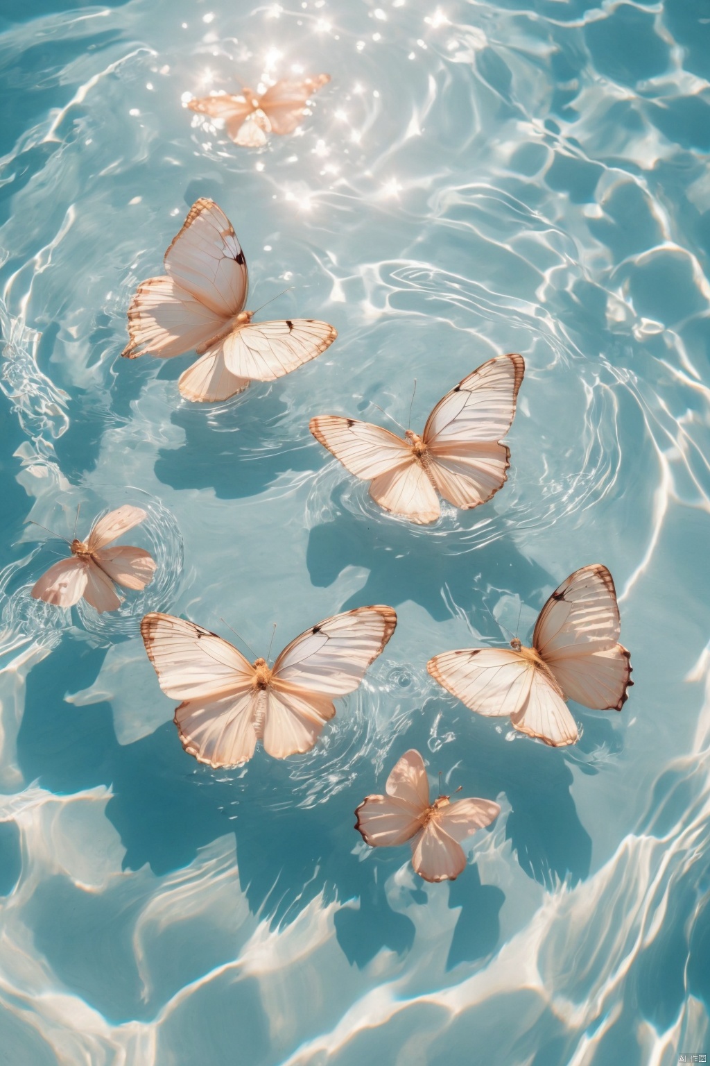  Water_butterfly,coloful butterfly,water,water ripples,beach