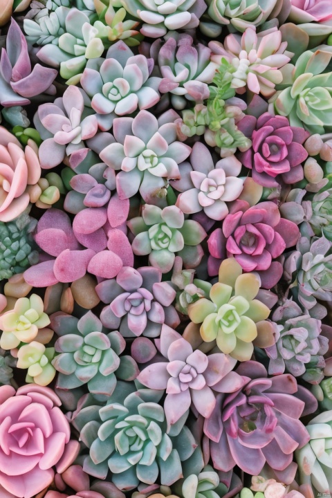  Succulent_Plants,succulent plants,pink theme,close-up, macro shot