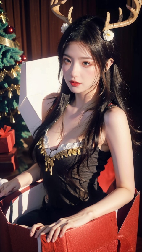  A three year old little girl, little girl, little friend, (petite), pink hair, yellow eyes, high ponytail, white collar shirt, hair flower, fluffy hair,(big breasts :1.25),floating hair, (solo), (gift box: 1.3), Dingdang, (deer antler decoration: 1.2), (Mingxing hair decoration: 1.2), 1girl,moyou
BREAK
masterpiece,high quality,ultra-detailed,(realistic,photorealistic,photo-realistic:1.37),,full body,cute girl,gift box,colorful lighting,vivid colors,,soft lighting,dreamy atmosphere,in box,presentbox,