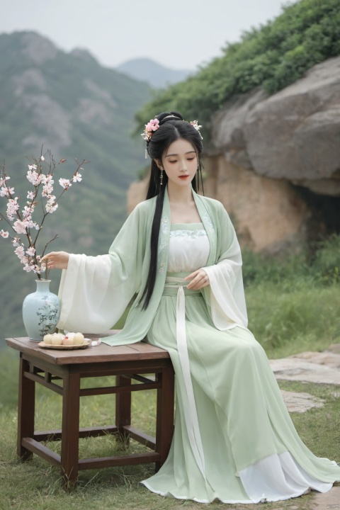  (Masterpiece:1.2), best quality, (huge and full breasts:1.99), (full breasts), necklace, Tree, Outdoor, Flower Sea, Cliff Edge, full body, daxiushan

1girl, long hair, breasts, looking at viewer, black hair, hair ornament, long sleeves, dress, indoors, wide sleeves, white dress, chinese clothes, table, realistic, hanfu, daxiushan,daxiushan style, monkren, FilmGirl, New Chinese_Hanfu, weijin_hanfu, desert_sky, song_hanfu
