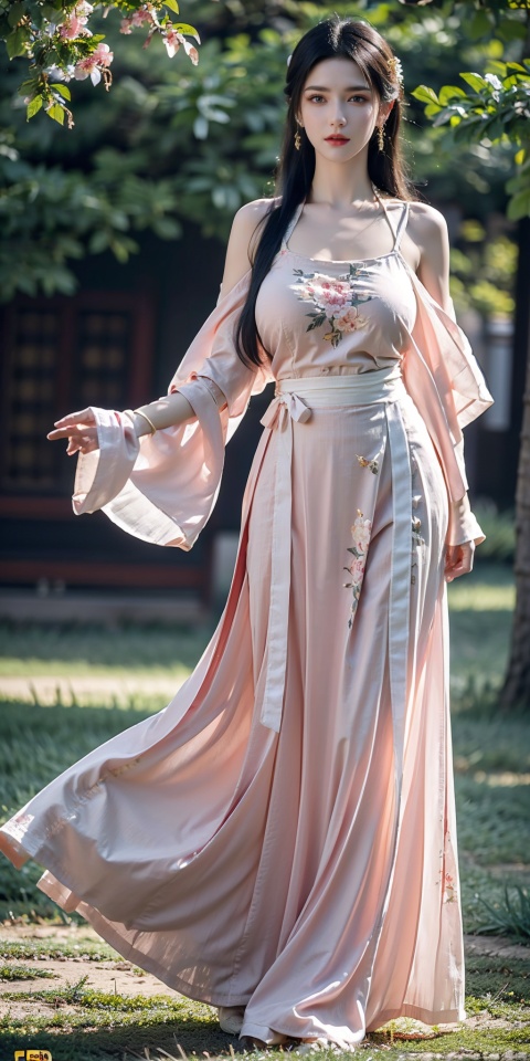  (pink printed chinese upshirt:1.1),
BREAK,
(blue long skirt),1 girl,(big breasts:1.8), high heels,(short hair:1.1), (realistic:1.7),((best quality)),absurdres,(ultra high res),full body,(photorealistic:1.6),photorealistic,octane render,(hyperrealistic:1.2), (big breasts:1.8), (photorealistic face:1.2), (8k), (4k), (Masterpiece),(realistic skin texture), (illustration, cinematic lighting,wallpaper),( beautiful eyes:1.2),((((perfect face)))),(cute),(black hair),(long hair), (outdoors),long skirt, QIPAO, (big breasts:1.88),1girl, long skirt, hanfu, floral print, chinese clothes, ((poakl))