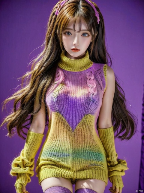 HS-S,

Best quality, (masterpiece), (detail: 1.4), high detail, a woman with long hair, wearing a colorful sweater and gloves, on stage with pink and purple backgrounds, highest resolution, highest clarity, solo,

, HS-JX, ,HS-F