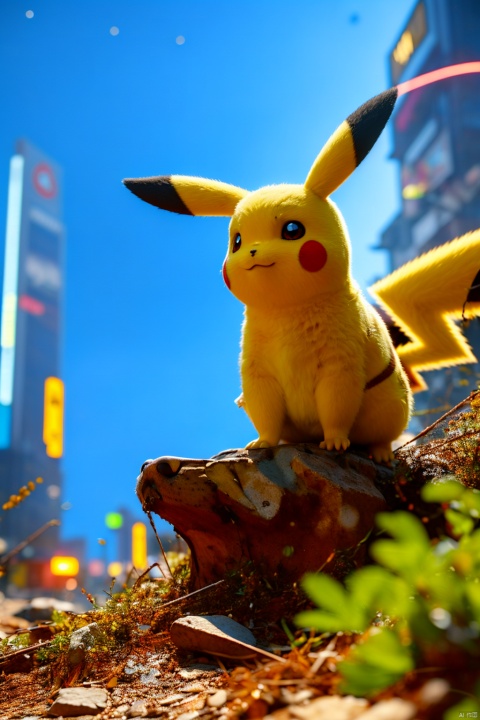  no humans,（Pikachu）, cityscape,cyberpunk 2077,low angle, , Detail,Realistic images, realistic graphics, 8k,dynamic pose,,night sky,evening,Sports cars, sense of technology, technology,

Exaggerated surprise,
