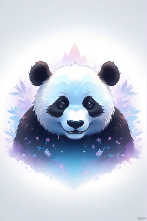  Intricate vector illustration design of a cute panda for t-shirt, pattern Elegant, sophisticated, intricate line work, ornate details, muted color scheme, subtle gradients. Art and mathematics fusion, hyper detailed, trending at artstation, sharp focus, studio photography, intricate detail, highly detailed, centered, perfect symmetrical, bright color, solid white background, with adobe illustrator, in the style of Studio Gibli