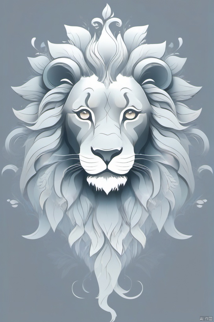  Intricate vector illustration design of a cute lion for t-shirt, pattern Elegant, sophisticated, intricate line work, ornate details, muted color scheme, subtle gradients. Art and mathematics fusion, hyper detailed, trending at artstation, sharp focus, studio photography, intricate detail, highly detailed, centered, perfect symmetrical, bright color, solid white background, with adobe illustrator, in the style of Studio Gibli
