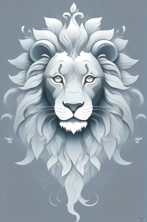  Intricate vector illustration design of a cute lion for t-shirt, pattern Elegant, sophisticated, intricate line work, ornate details, muted color scheme, subtle gradients. Art and mathematics fusion, hyper detailed, trending at artstation, sharp focus, studio photography, intricate detail, highly detailed, centered, perfect symmetrical, bright color, solid white background, with adobe illustrator, in the style of Studio Gibli