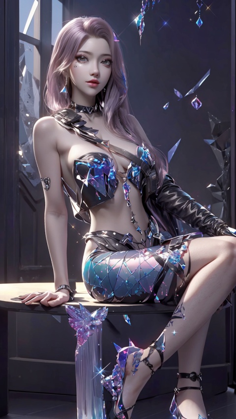  masterpiece, best quality, masterpiece,best quality,official art,extremely detailed CG unity 16k wallpaper,masterpiece, (science fiction:1.1), full body,(ultra-detailed crystallization:1.5), (crystallizing girl:1.5), kaleidoscope, ((iridescent:1.5) long hair), (glittering silver eyes), sitting, surrounded by colorful crystals, blue skin, (skin fusion with crystal:1.8),Nayuta_Area_Reception,asuna \(sao\),loli,petety,1girl,1 girl, youyou