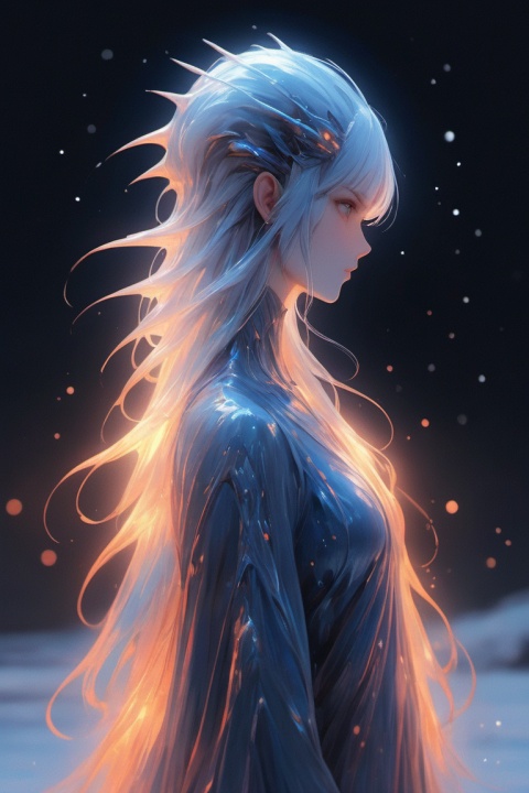 (Need),(tmasterpiece:1.2),(a color:0.5),(Splash ink),(Splash color),((aquarelle)),Clear and sharp,model shoot,Blue luminous wings,(alien of winter:1.5),cuteexpression,Elegant gray hair,Delicate face and eyes,Elegant goddess costume,Winter forest background,Colored water,Colorful portraits,watercolor,wujie