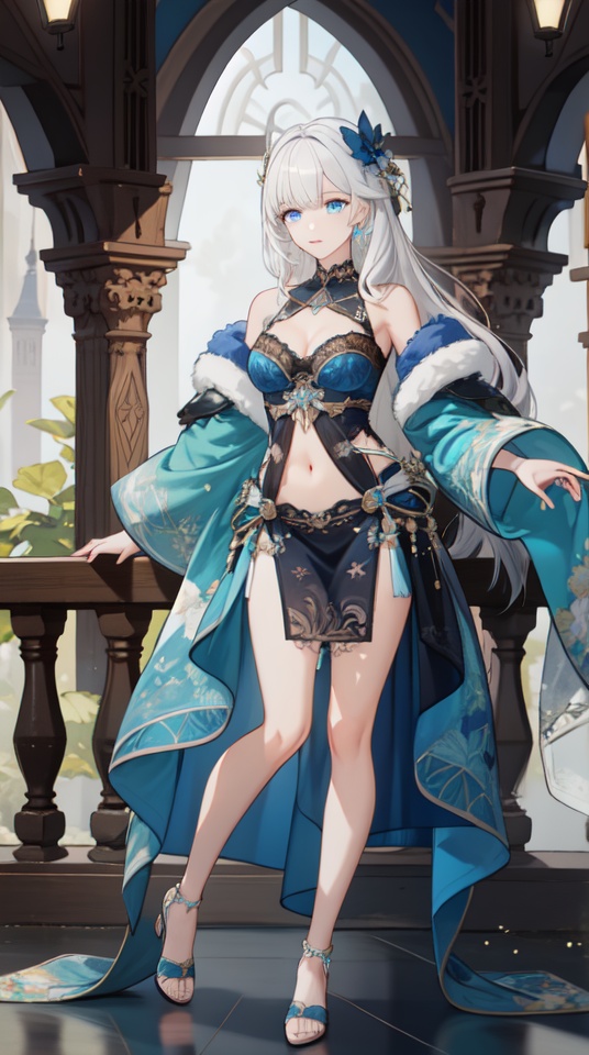 (absurdres, highres, ultra detailed), 1girl, full body, white hair, long hair, blunt bangs, blue eyes, lingeries, bare shoulders, cleavage, navel, long legs, finely detailed eyes and detailed face, intricate details, mosaic art, **all pieces, colorful tesserae, intricate patterns, tiled designs, durable surfaces, time-honored techniques, macro photography, wide view, intricate details, magnified textures, stunning clarity, hidden beauty, immersive perspective , artis**** creations, handmade goods, unique designs, intricate details, creative expression, skilled craft**anship