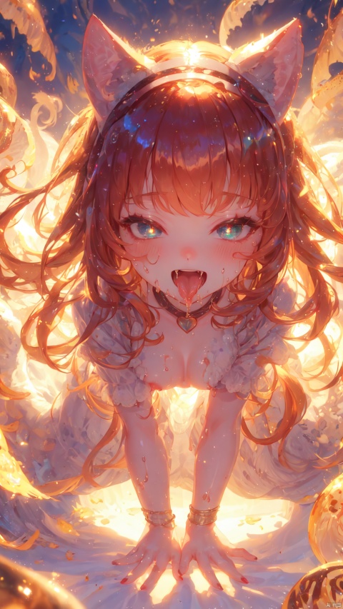  from above,fiery background,annie (league of legends),Little girl(1.5),aged down,beautiful detailed girl,narrow waist,(very small breasts),Spray flames outwards from the entire body,Delicate cute face,choker,teddy bear,randoseru,(nude),red eyes,beautiful detailed eyes,Glowing eyes,((half-closed eyes,heart-shaped pupils)),((red hair)),((hair spread out,cat ear hairband)),hair over shoulder,glowing hair,Extremely delicate hair,Thin leg,bobby socks,Slender fingers,steepled fingers,red nails,((all fours,separated legs)),ahegao(expression),smile,open mouth,tongue out,licking lips,drooling,fangs out,big fangs,puffy cheeks,beautiful detailed mouth,looking at viewer,semen in the mouth,semen on the hair,semen on the face,too many semen on the breasts,too many semen dripping from the body,blood on between legs,wet and messy,sweat,semen(ornament),medicine bottle,syringe,hyper realistic,magic,8k,incredible quality,best quality,masterpiece,highly detailed,extremely detailed CG,cinematic lighting,backlighting,full body,high definition,detail enhancement,(perfect hands, perfect anatomy),8k_wallpaper,extreme details,colorful