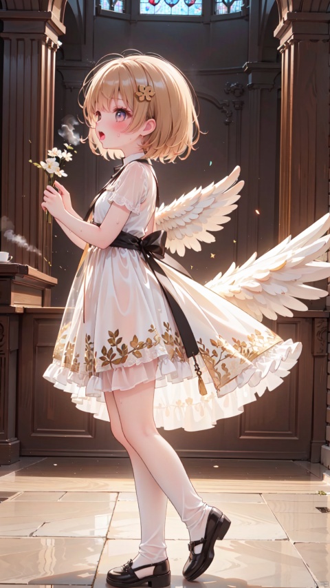  (cowboy shot),(((multiple_girls))),(((2girls)),((The first girl is:shirai kuroko)),((The second girl is:misaka mikoto)),steaming body,small breasts,Delicate cute face,blush sticker,blush,(glowing angel halo,angel wings,transparent wings,(angel costume),white dress,fine fabric emphasis),eye_contact,heart-shaped pupils,cuddling,open mouth,tongue out,(kissing),drooling,sweat,heart(ornament),church,stained glass Windows,hyper realistic,magic,8k,incredible quality,best quality,masterpiece,highly detailed,extremely detailed CG,cinematic lighting,backlighting,full body,high definition,detail enhancement,(perfect hands, perfect anatomy),8k_wallpaper,extreme details,colorful,