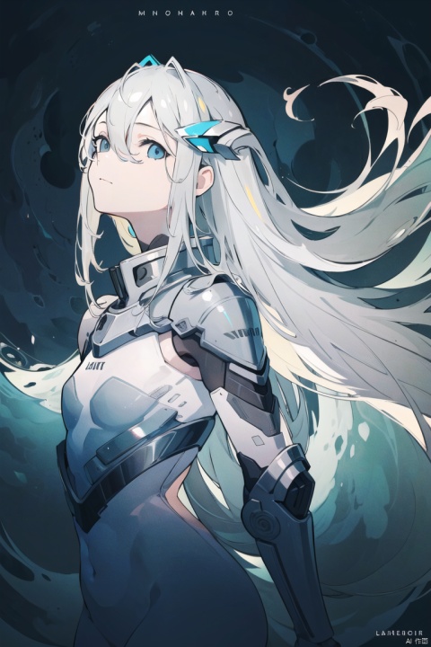 ((masterpiece)), ((best quality)), ((illustration)), extremely detailed,style girl, long shot, small breast,light grey very_long_hair, scifi hair ornaments, beautiful detailed deep eyes, beautiful detailed sky, beautifuldetailed water, cinematic lighting