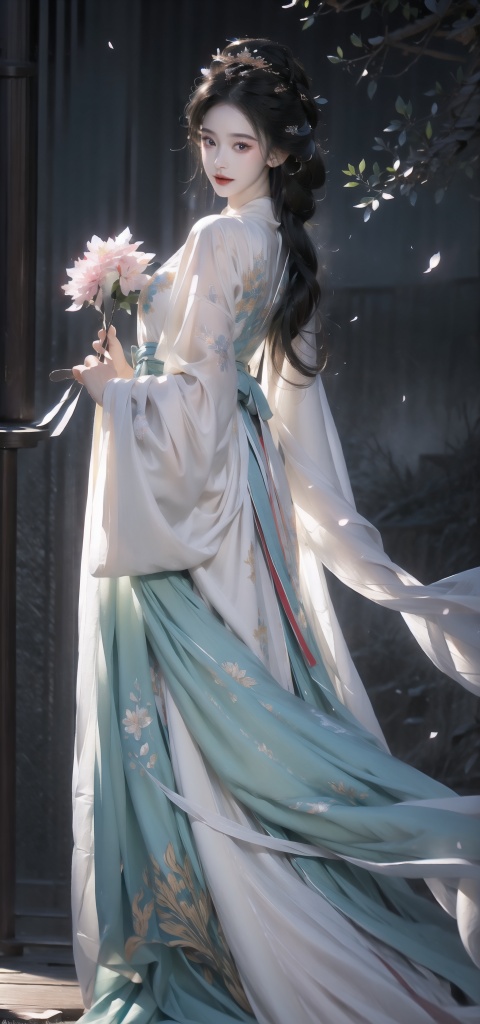  Weak woman, yellow light, holding a handkerchief, blue and white clothes, full body display, official art, 8k wallpaper, super detail, beauty and aesthetics, masterpiece, best quality, extremely detailed, dynamic Angle, paper leather, radius, Luminosity, cowboy lens, elegant, visual color, romantic, atmospheric, rich detail, full body lens, shot from above, shot from below, Detailed background, flowing hair, perfect face, delicate features, high detail, smile, fishey-eye lens, dynamic Angle, dynamic pose, 1 girl, desk, writing, missing, background simple, atmosphere sense, side light, qinghua, Zhuojiu