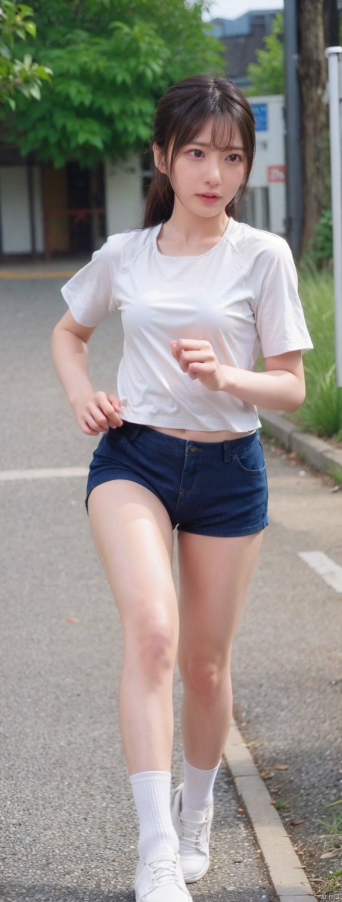  1girl,8k,,,long legs,running towards viewer
