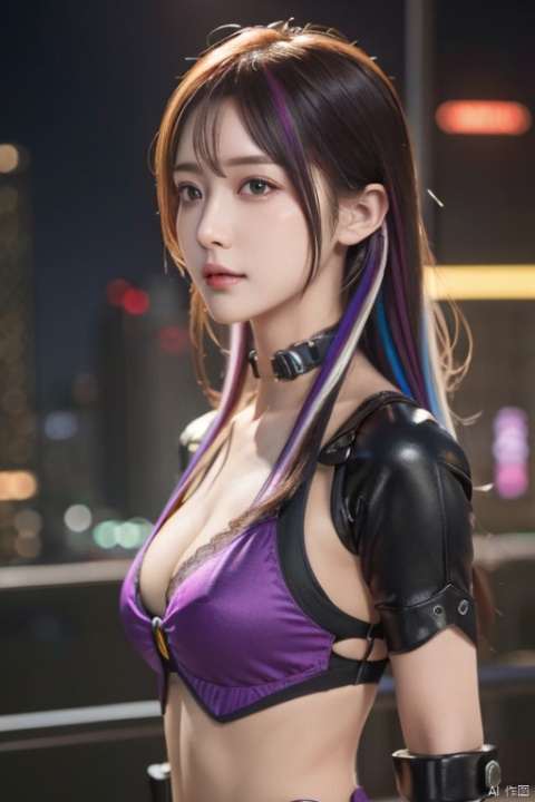 masterpiece, best quality, illustration, beautiful detailed eyes,colorful background,mechanical prosthesis,mecha coverage,emerging dark purple across with white hair,pig tails,disheveled hair,fluorescent purple,cool movement,rose red eyes,beatiful detailed cyberpunk city,multicolored hair,beautiful detailed glow,1 girl, expressionless,cold expression,insanity, long bangs,long hair, lace,dynamic composition, motion, ultra - detailed, incredibly detailed, a lot of details, amazing fine details and brush strokes, smooth, hd semirealistic anime cg concept art digital painting,
full_body,