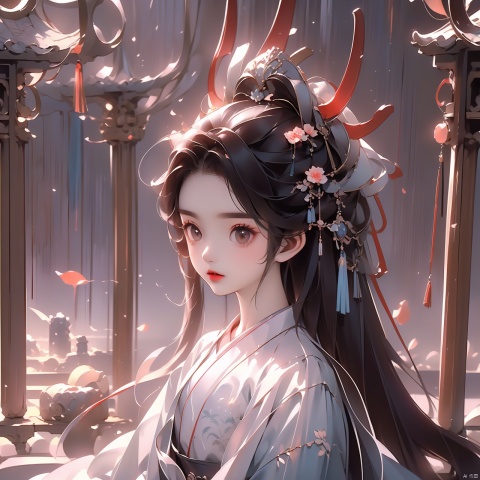  (((Masterpiece, best quality)))), ((Good structure, good composition, good atomicity)), ((Clear, original, beautiful)), 1 50-year-old woman, wide-eyed, sneering, walking forward, upper body, ((white high-necked long coat)), Hanfu, ancient courtyard background, ancient architecture, hanfu, dragonhead