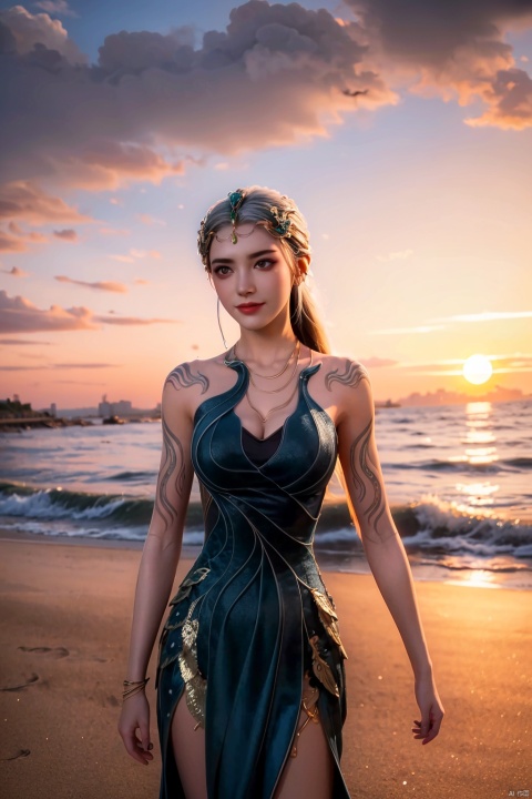 (full boby),(Sunset:1.8),(Cloud:1.2),(sunrise:1.8), (on the beach:1.6), (watching the sunrise:1.2),((Best quality)) ,Commercial photograph,(center of screen) , (good composition), (in frame), centered, 8k, 4k, detailed, attractive, beautiful, impressive, photorealistic, realistic, cinematic composition, volumetric lighting, high-resolution, vivid, detailed, stunning, professional, lifelike, crisp, flawless, DSLR, detailed, sharp, best quality, high quality, highres, absurdres,smiling,Half body, Uniform 8k quality, Super Detail, 1 girl,depth offield,fulllengthpicture,fair_skin,curvy,slender_waist,,colorful,in summer,wide_shot,full_shot,d,aoa,on back,on_side,prone_bone,dark academia,wzgrx, wzgrx, qinyaoR