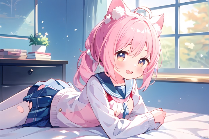  1girl, solo, long hair, looking at viewer, blush, bangs, long sleeves, holding, anime,brown eyes, closed mouth, jacket, upper body, pink hair, ahoge, frills, puffy sleeves, indoors, animal ear fluff, chinese clothes, :<, puffy long sleeves, pink jacket, oyama_mahiro,torn pantyhose,High ponytail, white shirt, plaid skirt, school uniform, sunshine, ((sit in bed),JK_style,white pantyhose,open_legs,giant_boobs,hands are touching boobs,clitoris,no underpants,naked,yuyao, shirt_lift, skirt_lift,see-through dress,girl,hip focus,pov crotch,from the Side below,full body,indoors,realistic,highres,white_hair,red_eyes,eye contact,smile,on stomach,on side,pain,knees to chest,miniskirt,White Pantyhose,azur lane,dress,behisheroine,fairy tale girl,Torn pantyhose,soft, white pantyhose,1girl, Delicate Beautiful Attractive Face, Alluring Eyes, loss lights Pupils, Long Eyelashes, Thin Eyebrows, (Rolling Eyes, Fucked Silly:1.05), Open Mouth, Tongue Out, Saliva, Drooling, shy smalle Breasts, Layered Long Straight Hairstyle, Parted Bangs, (Forehead:0.8), Skindentation,(half Nude:1.1), Nipples, Obliques, Pussy, On Bed Sheet, Unconscious, Lying On Back, Spread Legs, Arms Outstretched, (After Sex:1.4), (Highest Quality, Amazing Details:1.2), (Solo:1.3), Remove Harsh Shadows,ahoge, kanade