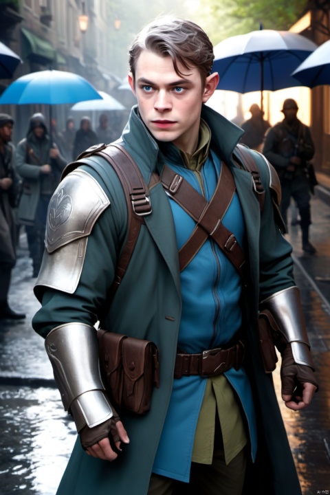  Fantasy world,DROW,Night Elf,guerilla, rainy day,night,young man,man,Dane DeHaan, Immature face,heavy rain,Worried look,Worried eyes,Green pupils,Blue coat,Navy blue trench coat,National Guard,druid,Purple skin,A green army shirt, Elven ears, gun, White hair, Guard,DROW elves have purple skin,Wear a trench coat,Army coats,The body was full of water droplets, sweat,Wet hair,blue pupils,Thick eyebrows,plait,Water droplets on the face,Clothing on the chest,Body armor,Camouflage dress-up, Smooth skin, young,t-shirt,Wear loose-fitting camouflage cargo shorts,Camouflage pattern, The short-sleeved color is single,Battle vests,girdle,Body armor,Baggy shorts,closed mouth,Gentle expression,kind,Modern clothing,peaceful expression,chunky,Mountaineering watches,Ammunition pouches,pointed ears,white short sleeve,relic, gaiters,contemporary,Armed,stand guard,peace,,Full-length photo,Surrealism, from below, Nikon, Surrealism, backlighting, backlighting, cinematic lighting, 8k, super detail, high quality, high details, UHD, award winning, anatomically correct, UHD, retina, masterpiece, ccurate, anatomically correct, super detail, award winning, best quality, high quality, high details, highres, 16k,strong, Reasonable firearm construction,Different fantasy world races, Architectural lighting, Complete firearm structure, With a gun on his back,huggymale,Rich background characters,Complete laundry,complex background,Reasonable mechanical structure,The background is a messy crowd of people,A fun adventure,Movement process,holding weapon,full body,standing,France,French flair,The characters are in harmony with the environment,A city built on a tree,DROW stands high above Forest City,Huge interior scenes,jungle,Darnassus,Teldrassil,A forest city,Heavy rain,Dim environment,Tall city,Street lighting, Huge enclosed environment, Wooden construction, huggymale, Oouguancong,A military vehicle drove through the street,Stand on the slope, Oouguancong