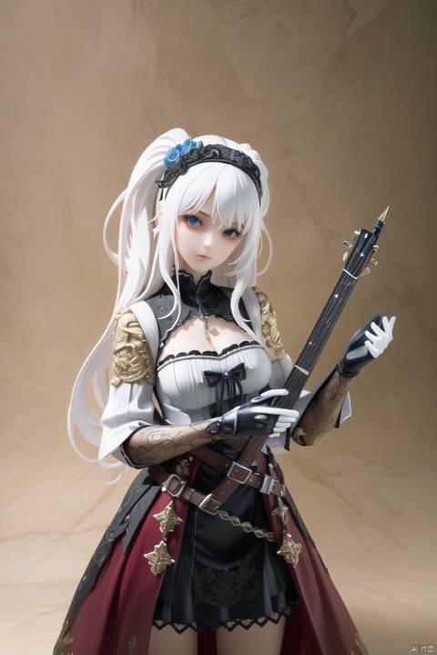  (best quality:1.3),(masterpiece:1.2),intricate detail,great textures,ultra high res,photorealistic,realistic,killer,PVC figure,1girl,solo,white_hair,