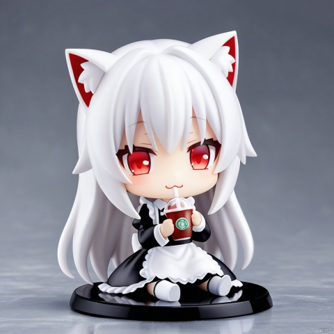 Nendoroid:0.3, white_background,1girl, loli,solo,white hair,long hair,bangs,red eyes,maid,cat ears,

:3, chibi, virtual_youtuber, drinking_straw, closed_eyes, cup, white_background, simple_background, drinking, holding, holding_cup, 
