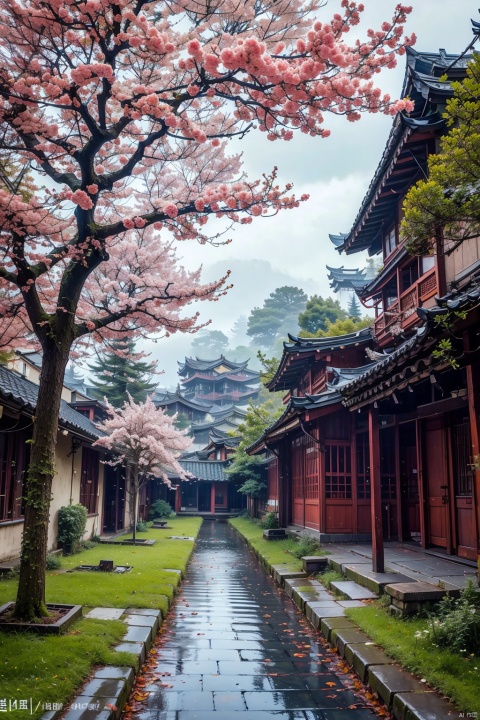 outdoors
￼
day
￼
tree
￼
no humans
￼
leaf
￼
building
￼
scenery
￼
road
￼
spring leaves
￼
architecture
￼
east asian architecture
￼
spring
￼
￼
