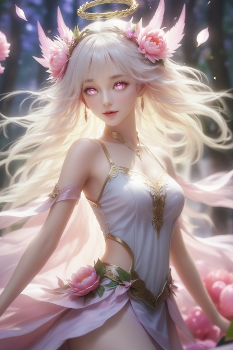  masterpiece,hyperdetail,elf (dragon's crown),,fairymon,full body,Depth of Field,peony flower died, dotheghostalsocharming,山海经, Leaf clothing,,huapighost, cure beauty,Beautiful eyes,Beautiful face makeup, dazzling fairy crown,Pink eyes, BJ_Sacred_beast, composed of elements of thunder,thunder,electricity