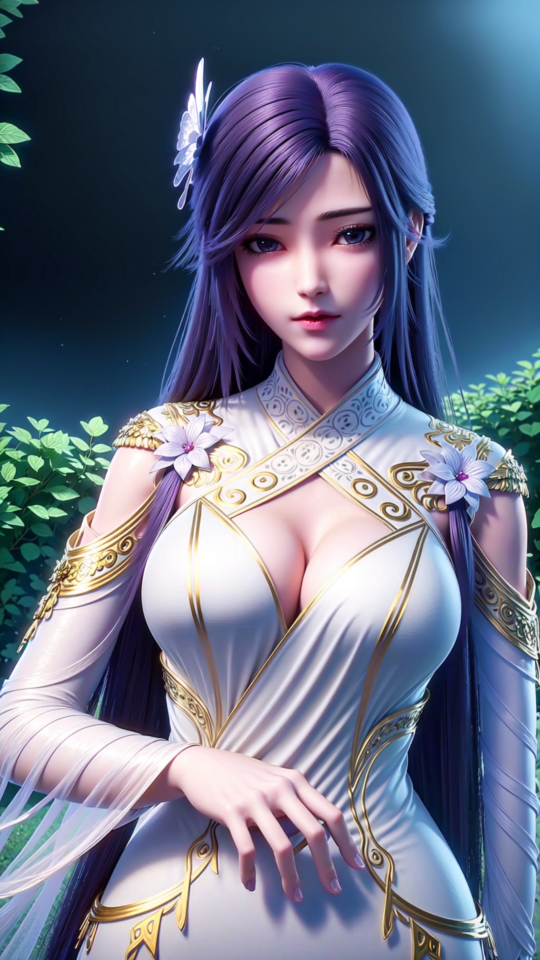  blue ru_qun,best_quality,head,original_outfit,hanfu,clear details,masterpiece, best_quality, clear details,1girl,garden background,, butterfly on finger,blue eyes,white hair,long hair,big eyes ,yuzu,liquid clothes,girl,Anime, yx, 1girl