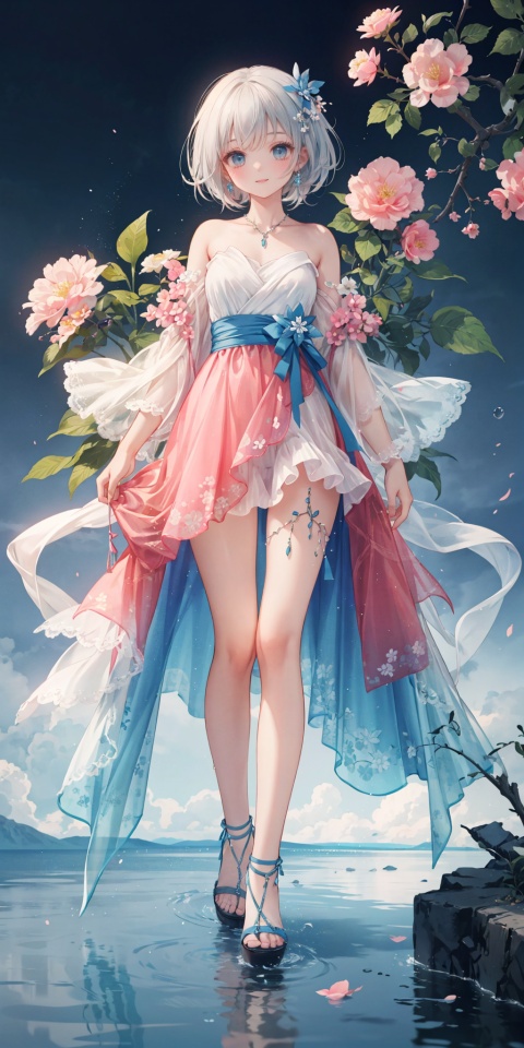  offical art,Colorful background, A beautiful woman with delicate facial features,Flower arms, Colorful and colorful silks cover the body, The looming body, (pink clothes),(masterpiece, top quality, best quality, official art, beautiful and aesthetic:1.2), ink wash painting,thin thigh,

 Highest picture quality, masterpiece, exquisite CG, exquisite and complicated hair accessories, big watery eyes, highlights, natural light, Super realistic, cinematic lighting texture, absolutely beautiful, 3D max, vray, c4d, ue5, corona rendering, redshift, octane rendering, （Show whole body）, （all body）,