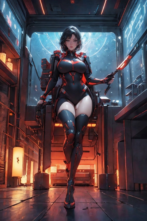  (full body:1.1),masterpiece,bestquality,8k,officialart,cinematic light,ultrahighres,movie perspective, advertising style, magazine cover,moyou,
Very sci-fi spaceship, 1 girl, near the window, complex console, sitting, sexy, big breasts, floating objects, beautiful starry sky, sci-fi, realistic, cinematic,