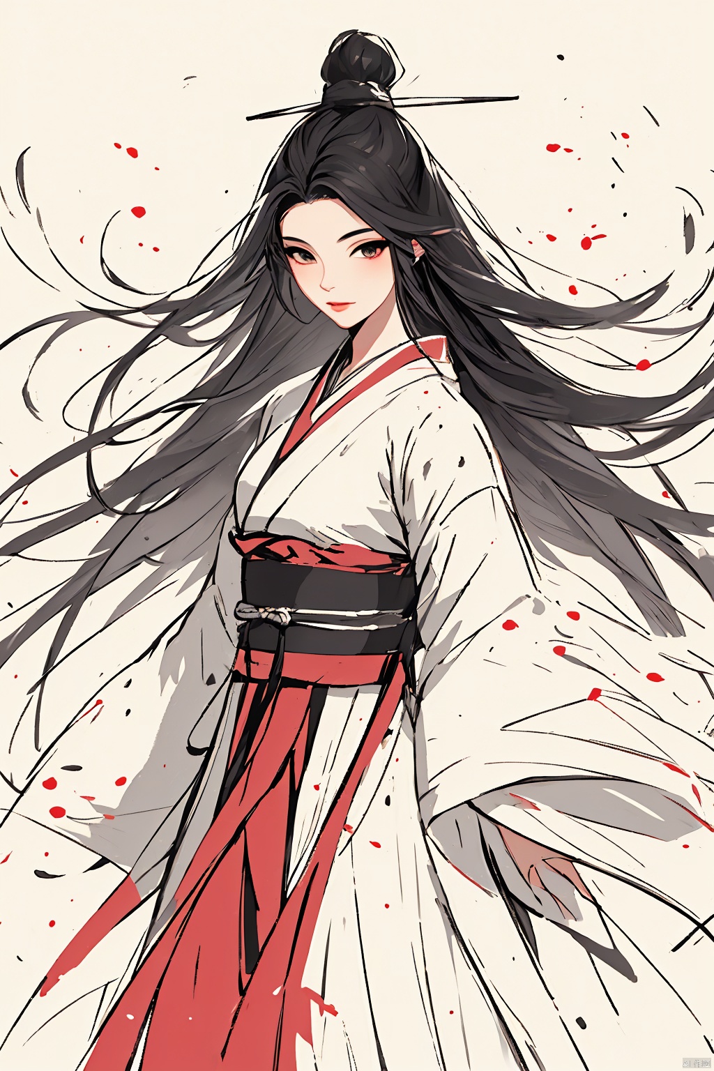  Colorful pencil drawing, black long hair, white pink cloth, delicate face, Hanfu

A female sword dancer, Mo San in Chinese style, jijianchahua, (\ji jian\)