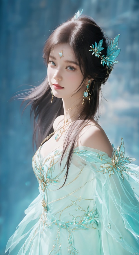 (Reality :1.5), full
body,face up,frontal view,Looking at the camera,Official art, Uniform 8k quality, Super Detail, Fine Detail Skin, Masterpiece, Best picture Quality, (Deep shadow), Contouring Light, cityside Background, 1 girl, （A sweet  smile）,Light blue transparent dress,smooth shoulders,Floral background,Exquisite clavicle,Jewelry and hair accessories,dress,xxe-hd,face details,xxe-hd,more_than_one_pose,xxe-hd