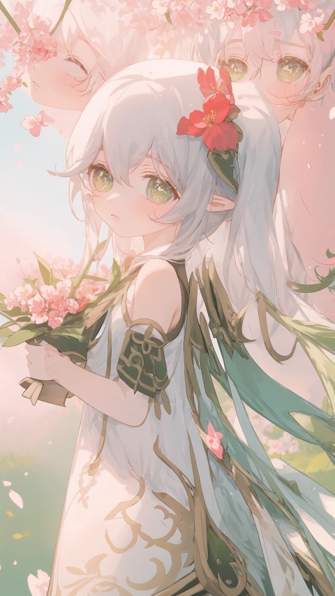  The image features a beautiful anime girl dressed in a flowing white and red dress, standing amidst a flurry of red cherry blossoms. The contrast between her white dress and the red flowers creates a striking visual effect. The lighting in the image is well-balanced, casting a warm glow on the girl and the surrounding flowers. The colors are vibrant and vivid, with the red cherry blossoms standing out against the white sky. The overall style of the image is dreamy and romantic, perfect for a piece of anime artwork. The quality of the image is excellent, with clear details and sharp focus. The girl's dress and the flowers are well-defined, and the background is evenly lit, without any harsh shadows or glare. From a technical standpoint, the image is well-composed, with the girl standing in the center of the frame, surrounded by the blossoms. The use of negative space in the background helps to draw the viewer's attention to the girl and the flowers. The cherry blossoms, often associated with transience and beauty, further reinforce this theme. The girl, lost in her thoughts, seems to be contemplating the fleeting nature of beauty and the passage of time. Overall, this is an impressive image that showcases the photographer's skill in capturing the essence of a scene, as well as their ability to create a compelling narrative through their art.catgirl,loli, 372089, nahida