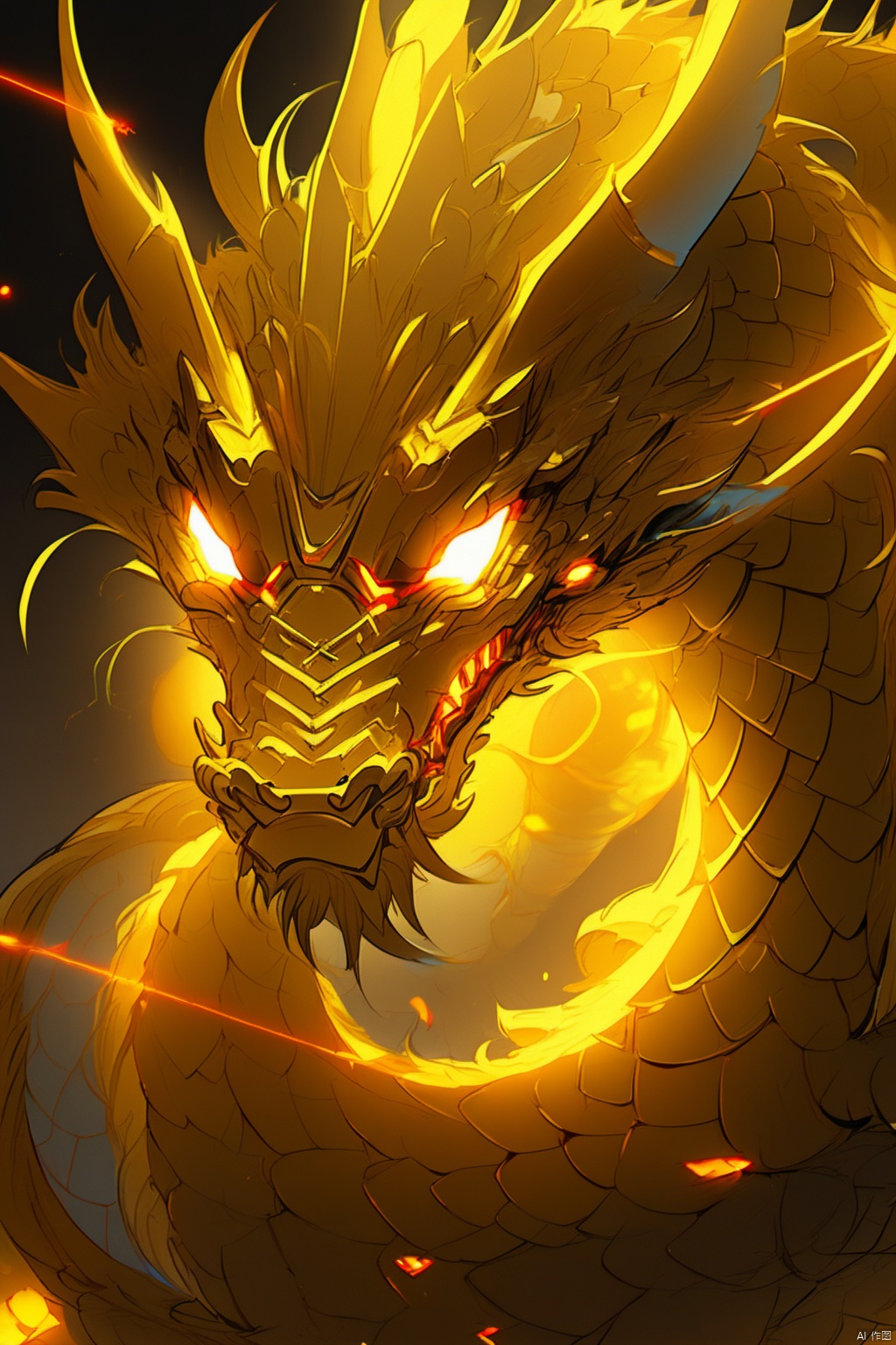 gamalong,The Dragon King of the Crypto Kingdom, the most awe inspiring creature, with its golden scales shining brightly. His eyes emit precise laser beams and powerful gamma ray beams, capable of penetrating any obstacle.