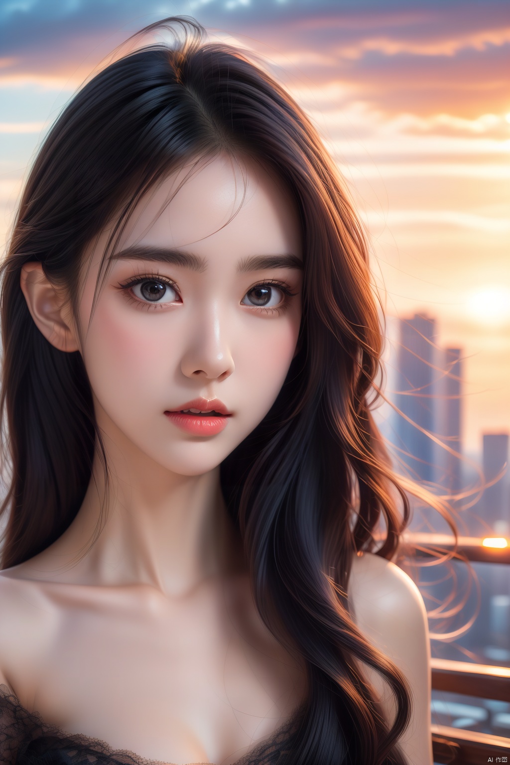  Best quality, masterpiece, photorealistic, 32K uhd, official Art,
1girl, dofas, solo,cityscape,sunset,double exposure photography