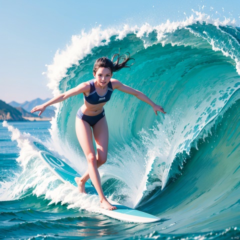  8k, best quality, masterpiece, ultra high resolution, surf,1girl, mascot