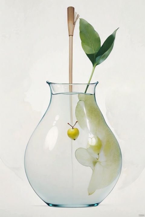  pear, minimalism, large white space, white background