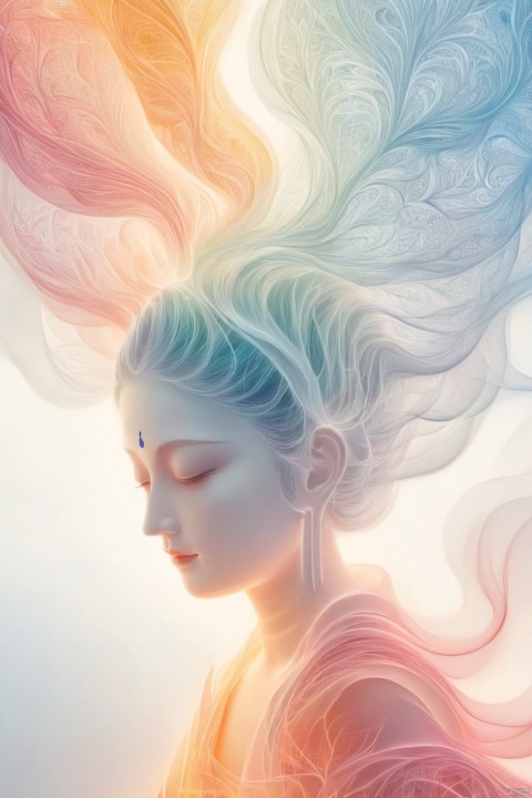 score_9,score_8_up,score_7_up,score_6_up,
Official art, 8k wallpaper, super detailed, beautiful and beautiful, masterpiece, best quality, (fractal art: 1.3), lines, illustration, 1 girl head, white background, very detailed, bright colors, romanticism