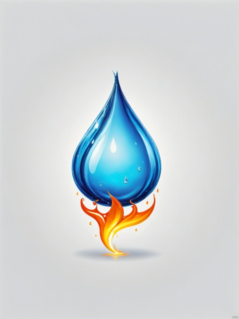  an icon of a water droplet that resembles a flame